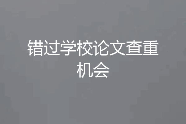 错过学校论文查重机会