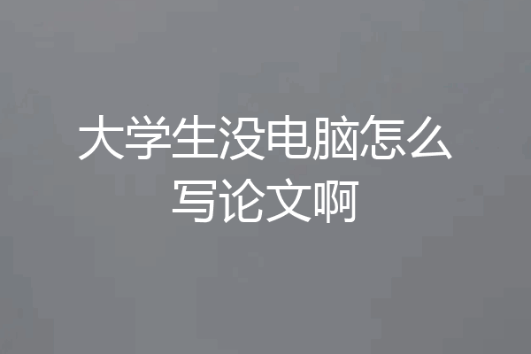 大学生没电脑怎么写论文啊