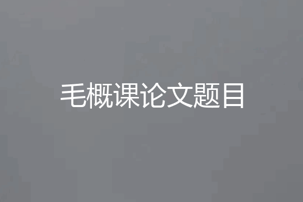毛概课论文题目