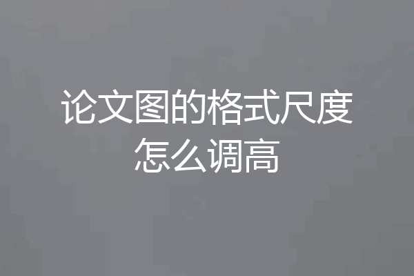 论文图的格式尺度怎么调高
