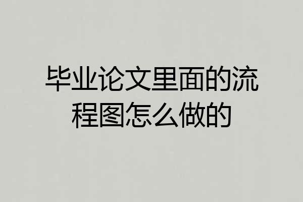 毕业论文里面的流程图怎么做的