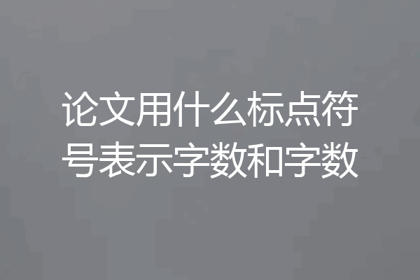 论文用什么标点符号表示字数和字数