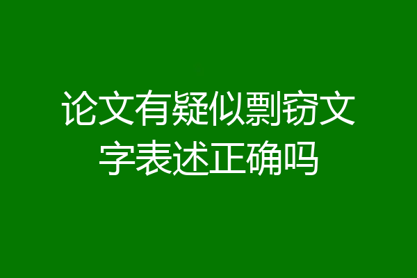 论文有疑似剽窃文字表述正确吗