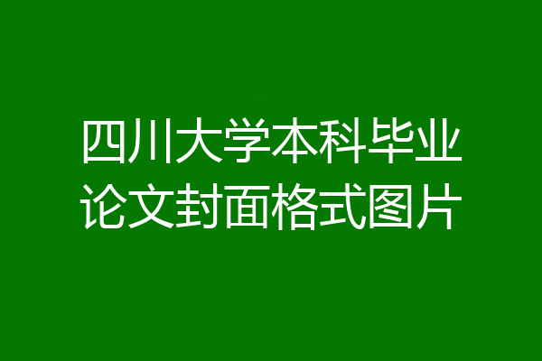 四川大学本科毕业论文封面格式图片
