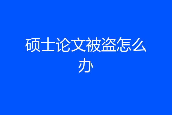 硕士论文被盗怎么办