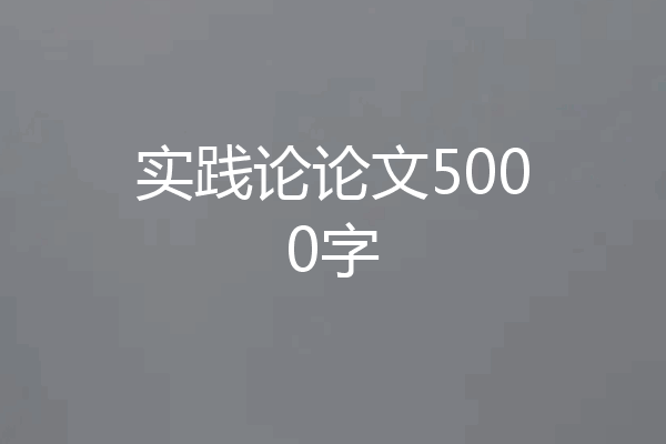 实践论论文5000字