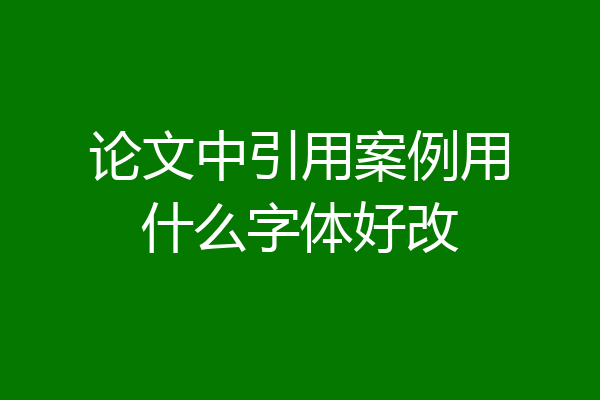 论文中引用案例用什么字体好改