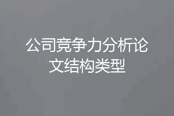 公司竞争力分析论文结构类型