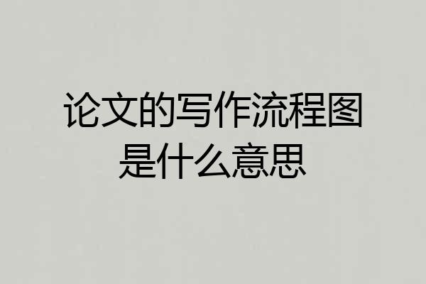 论文的写作流程图是什么意思