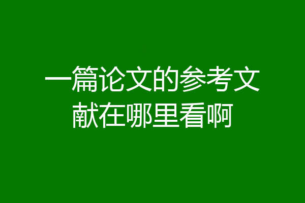 一篇论文的参考文献在哪里看啊