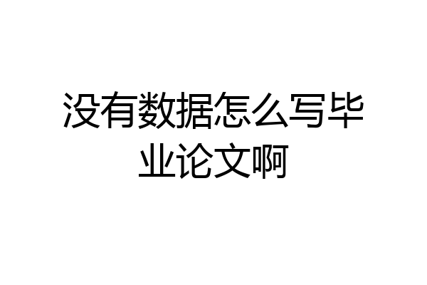 没有数据怎么写毕业论文啊