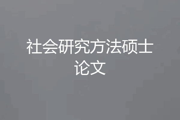 社会研究方法硕士论文