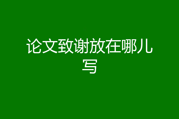 论文致谢放在哪儿写