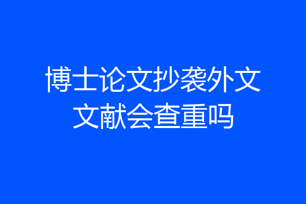 博士论文抄袭外文文献会查重吗