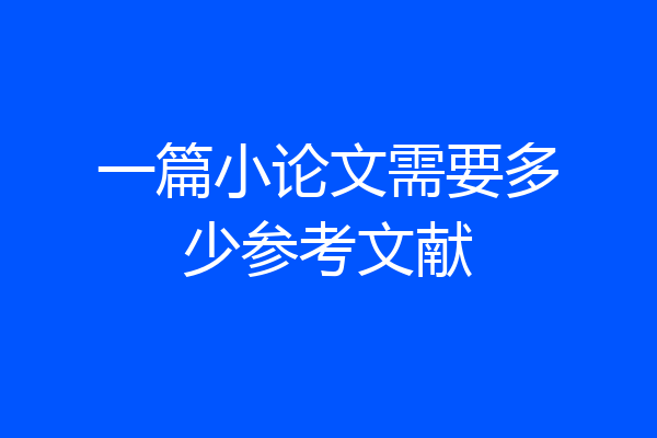 一篇小论文需要多少参考文献