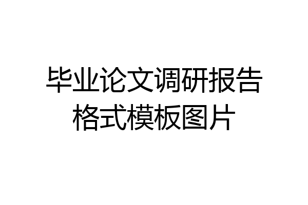 毕业论文调研报告格式模板图片