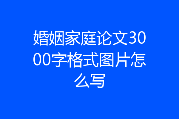 婚姻家庭论文3000字格式图片怎么写