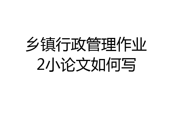 乡镇行政管理作业2小论文如何写