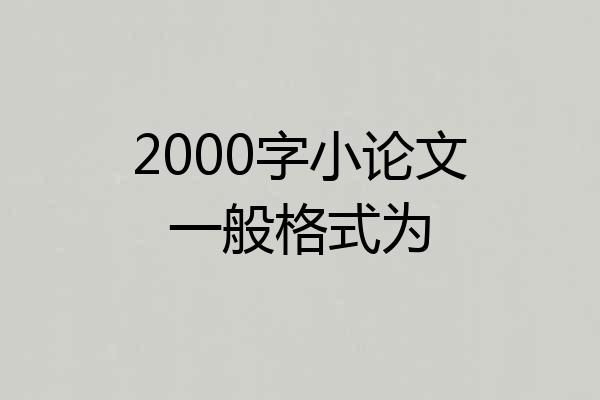 2000字小论文一般格式为