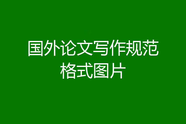 国外论文写作规范格式图片