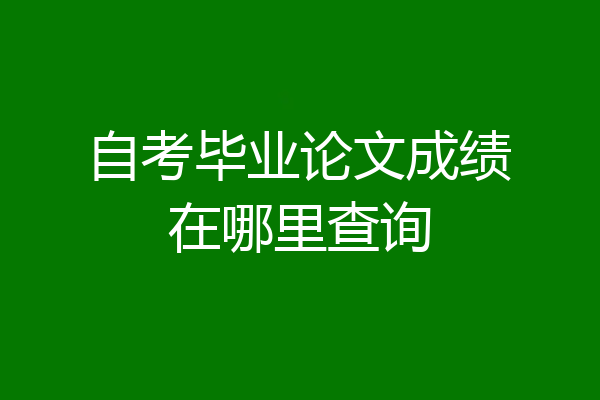自考毕业论文成绩在哪里查询