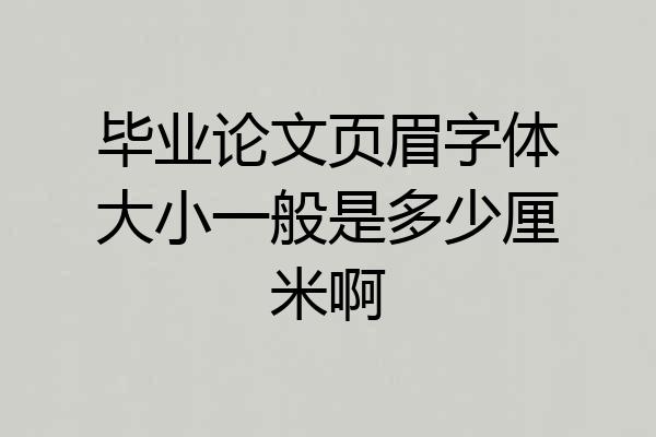 毕业论文页眉字体大小一般是多少厘米啊