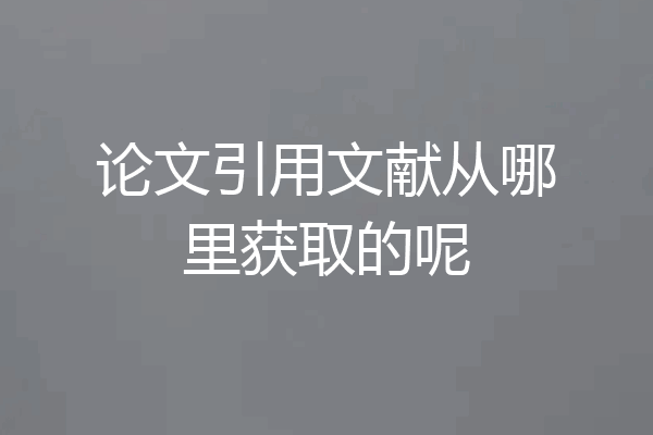 论文引用文献从哪里获取的呢