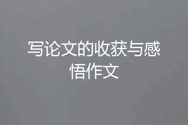 写论文的收获与感悟作文