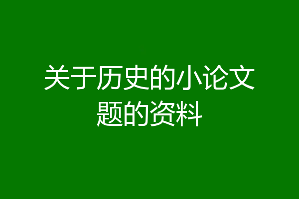 关于历史的小论文题的资料