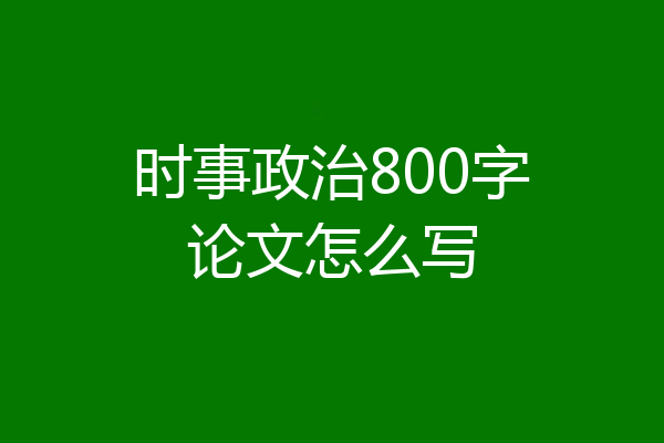时事政治800字论文怎么写