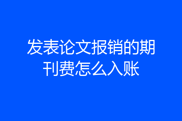 发表论文报销的期刊费怎么入账
