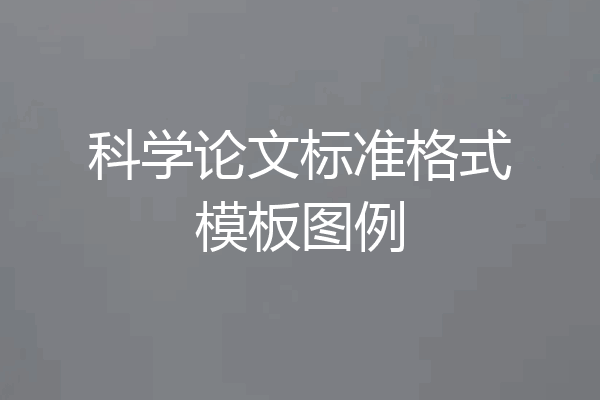 科学论文标准格式模板图例