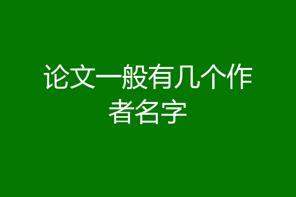 论文一般有几个作者名字