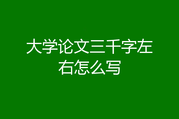 大学论文三千字左右怎么写