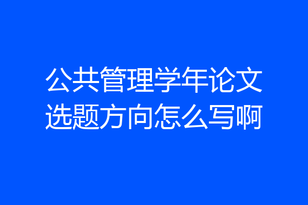 公共管理学年论文选题方向怎么写啊