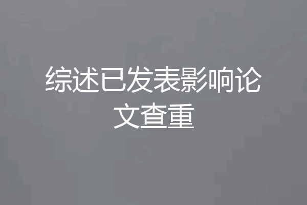 综述已发表影响论文查重
