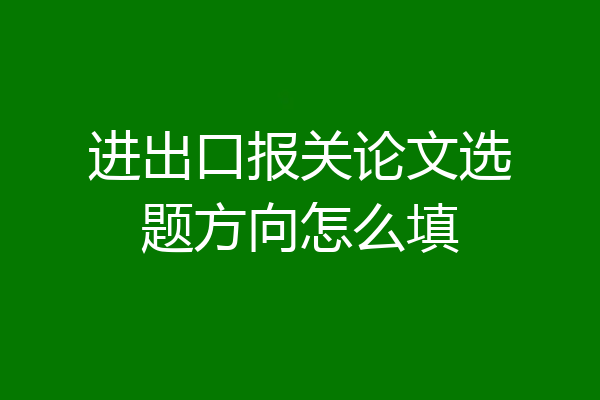 进出口报关论文选题方向怎么填