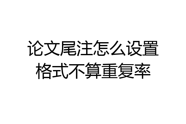 论文尾注怎么设置格式不算重复率