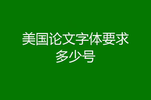 美国论文字体要求多少号
