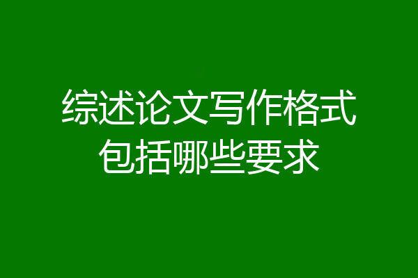 综述论文写作格式包括哪些要求