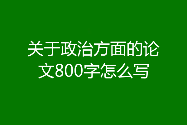 关于政治方面的论文800字怎么写
