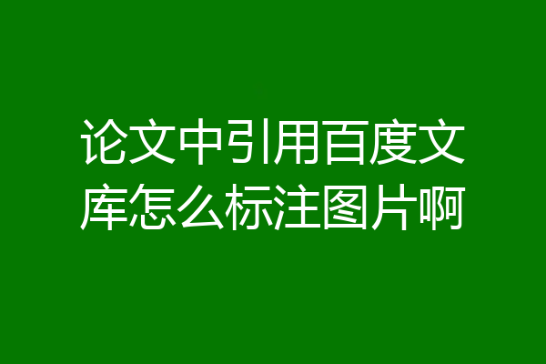 论文中引用百度文库怎么标注图片啊