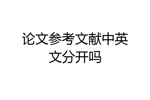 论文参考文献中英文分开吗