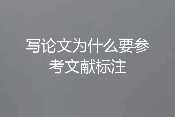写论文为什么要参考文献标注
