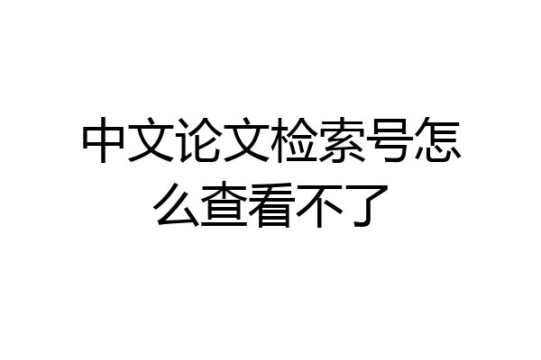 中文论文检索号怎么查看不了