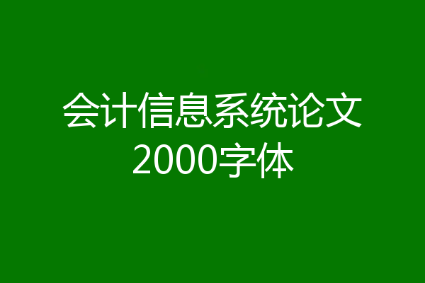 会计信息系统论文2000字体