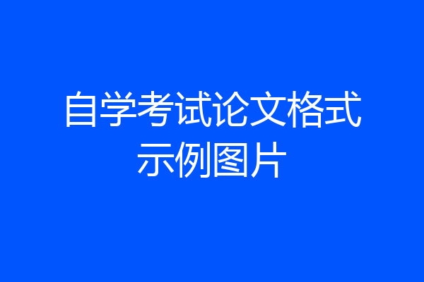 自学考试论文格式示例图片