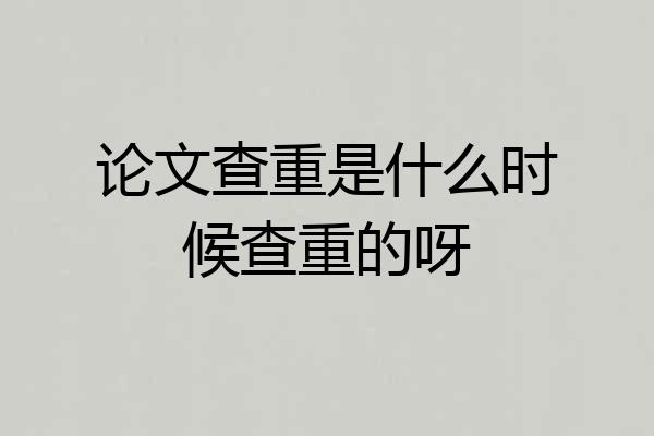 论文查重是什么时候查重的呀