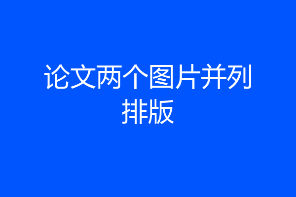 论文两个图片并列排版