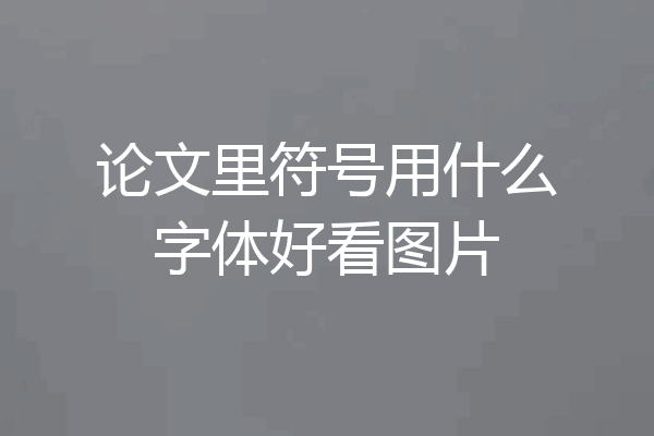 论文里符号用什么字体好看图片